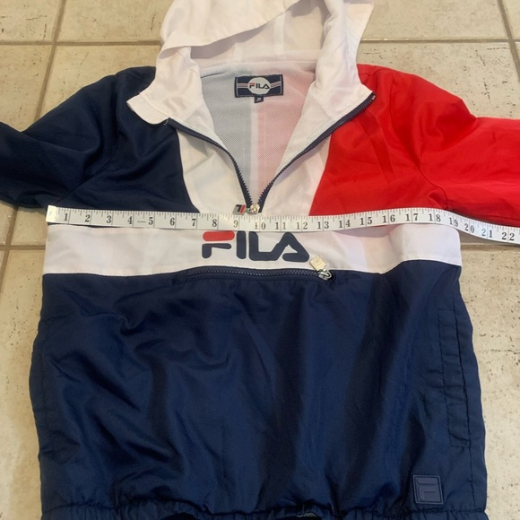 FILA Red White Blue Colorblock Anorak Pullover Windbreaker Jacket M - Picture 3 of 6